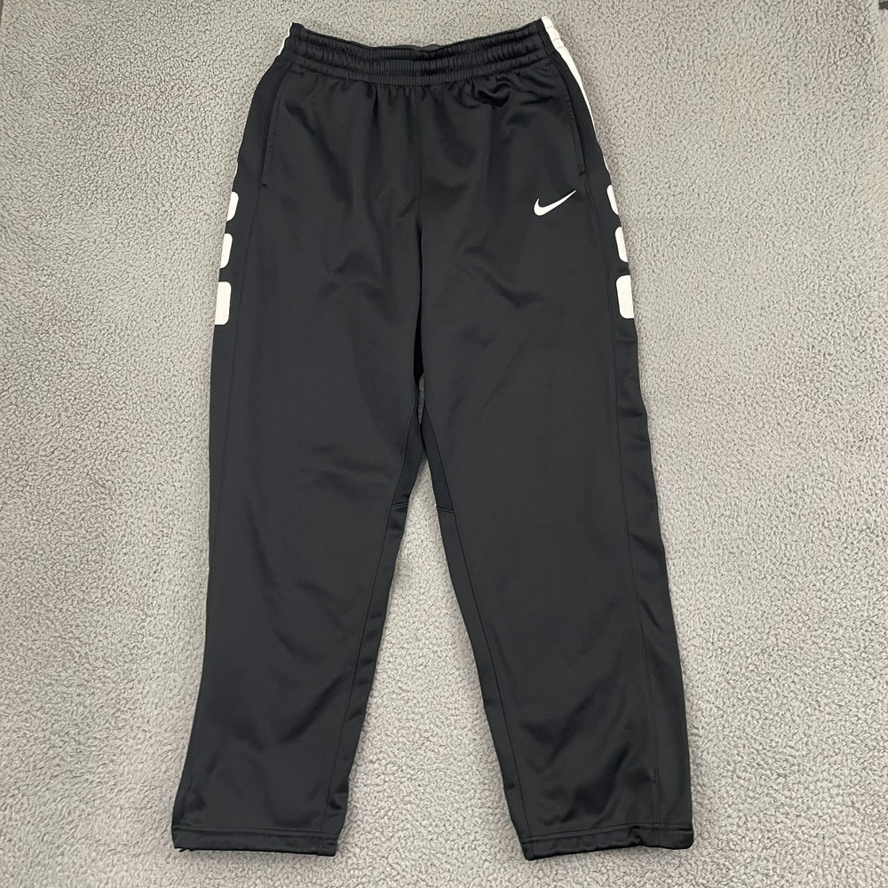 Nike Elite Therma Fit Sweatpant Men XL Black Basketball Sportswear Open Hem